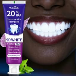 Teeth Whitening Purple Toothpaste, 20% Hydroxyapatite, Contains Menthol, Deep Cleaning for Brighter Teeth, Fresh Breath & Gum Health, Basic Oral Care, Suitable for Everyone, An Essential Travel Item, It Is the Ideal Gift for Men and Women