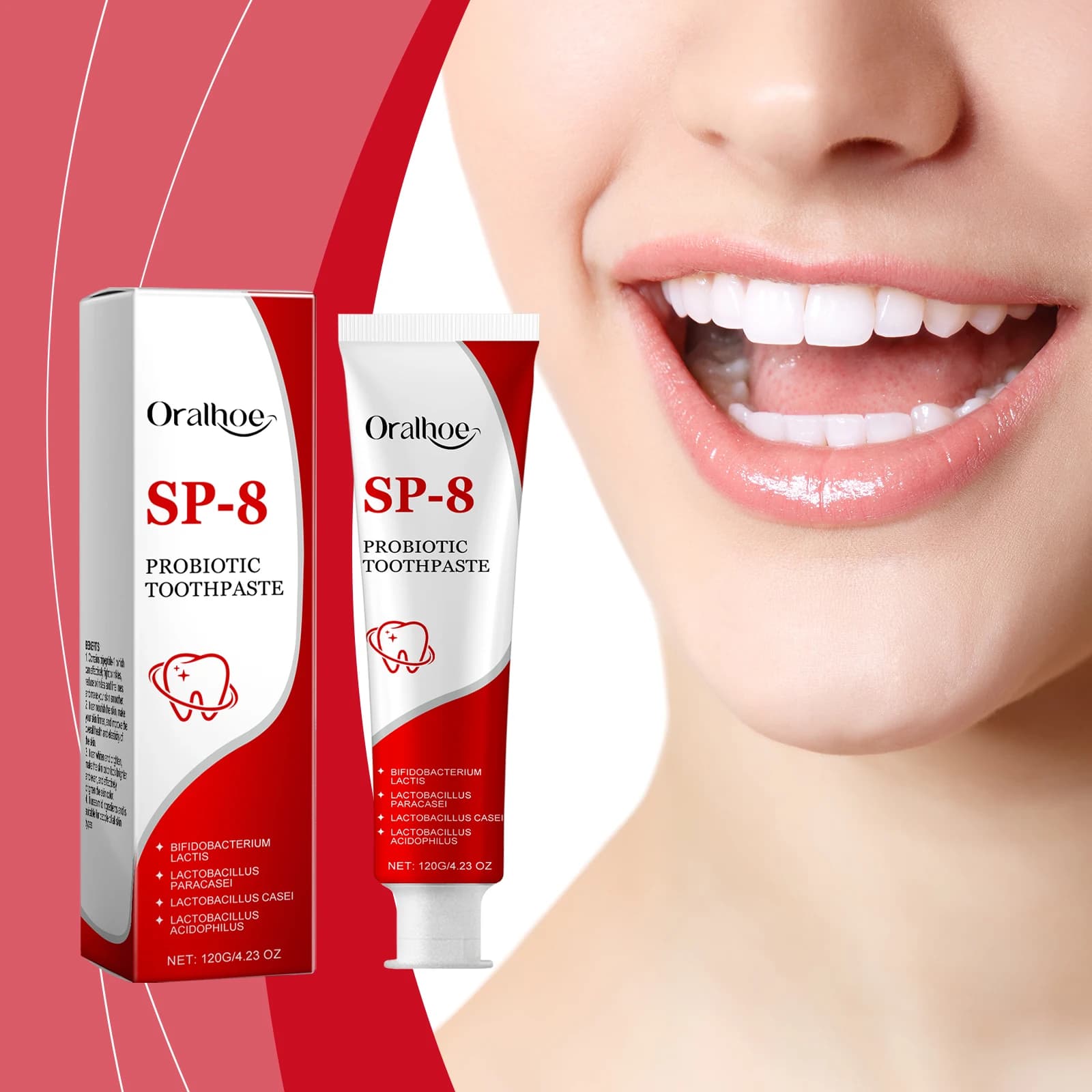 Sp-8 Probiotic Toothpaste Whitening Tooth Remove Plaque Stains Teeth Whitener Oral Hygiene Clean Fresh Breath Dental Brighten
