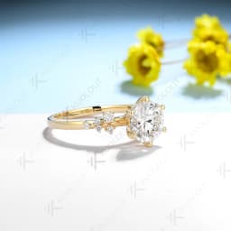 Kuololit 1.2ct Round Moissanite Rings for Women Solid 14K 10K Sliver Yellow Gold for Anniversary Wedding Engagement Christmas