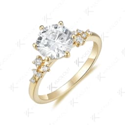Kuololit 1.2ct Round Moissanite Rings for Women Solid 14K 10K Sliver Yellow Gold for Anniversary Wedding Engagement Christmas