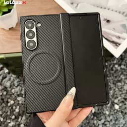 Luxury Carbon Fiber For Magsafe Hinge Case For Samsung Z Fold 8 7 6 5 4 Fold8 Ultra Wireless Charge Soft Silicone Bumper Cover