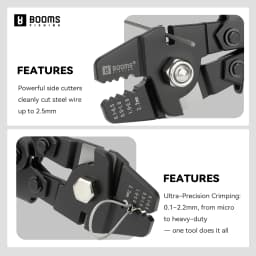 Booms Fishing XW40 Multifunction Fishing Crimping Pliers Tools Set Non-Slip Handle Fishing Crimping Tool with Crimp Sleeves Kits
