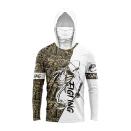 MALFC Men Hood Fishing Shirt long sleeve fishing t shirt uv protection Fishing Apparel