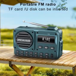 Portable Digital FM Radio Rechargeable Digital Radio Recorder with LED Display BT 5.4 Radio Speaker for Home Travel