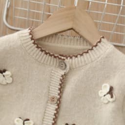 LILIIGIRL New Autumn Kids Sweater Set 2-6T Sweet Butterfly Girls Cardigan + Brown Skirt Korean Version Children Knitted Outfit