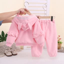 Baby Cute Casual Suits Children Comfortable Hooded Coat+Pants 2Pc Outfits Girls Spring Autumn Outdoor Versatile Daily Clothes