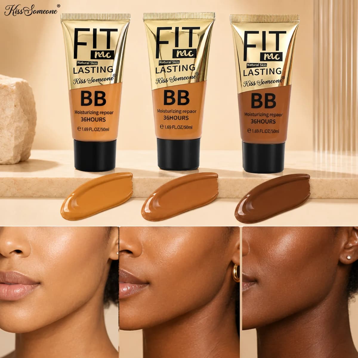 Long Lasting Concealing, Waterproof and Moisturizing BB Cream, Liquid Foundation, Concealer, Liquid Foundation, Fine Powder