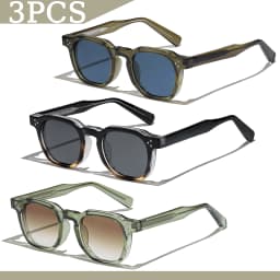 1/2/3 Pcs Wholesale Sunglasses Square Retro Men Fashion Punk Sun Glasses Women Travel Eyewear Lunette De Soleil Femme UV400