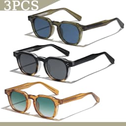 1/2/3 Pcs Wholesale Sunglasses Square Retro Men Fashion Punk Sun Glasses Women Travel Eyewear Lunette De Soleil Femme UV400