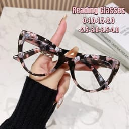 Women's Versatile Large Framed Cat Eye High-definition Reading Glasses Anti-Blue Light Elegant Fashionable Eyeglasses 0 TO +4.0