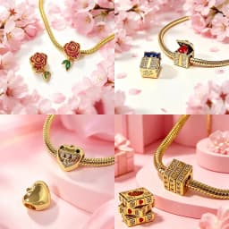 925 Silver Golden Zircon Love Rose Heart Letter Love Key Floral Charms Beads Fit Bracelet Pendant DIY Jewelry for Women Gift