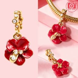 925 Silver Golden Zircon Love Rose Heart Letter Love Key Floral Charms Beads Fit Bracelet Pendant DIY Jewelry for Women Gift