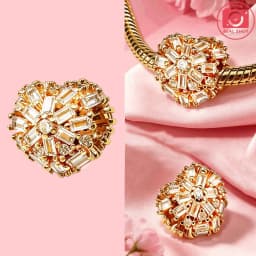 925 Silver Golden Zircon Love Rose Heart Letter Love Key Floral Charms Beads Fit Bracelet Pendant DIY Jewelry for Women Gift