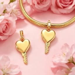 925 Silver Golden Zircon Love Rose Heart Letter Love Key Floral Charms Beads Fit Bracelet Pendant DIY Jewelry for Women Gift