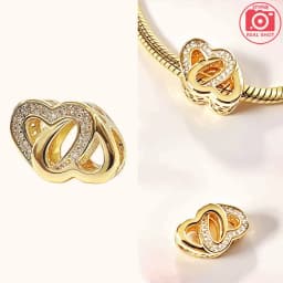 925 Silver Golden Zircon Love Rose Heart Letter Love Key Floral Charms Beads Fit Bracelet Pendant DIY Jewelry for Women Gift