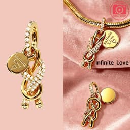 925 Silver Golden Zircon Love Rose Heart Letter Love Key Floral Charms Beads Fit Bracelet Pendant DIY Jewelry for Women Gift