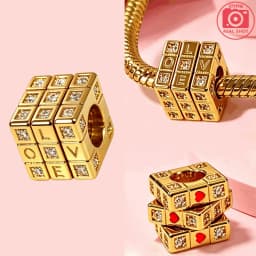 925 Silver Golden Zircon Love Rose Heart Letter Love Key Floral Charms Beads Fit Bracelet Pendant DIY Jewelry for Women Gift