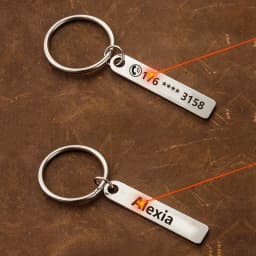 Stainless Steel Anti-lost  Customized Phone Number Key Chain for Women Men Personalized Laser Engraved Names  Bar Key Ring