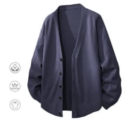 Animal Game Men's V Neck Cardigan Sweaters Casual Button Men's Cold Blouse Knitwear Outdoor Knit Long Cardigan Men Streetwear