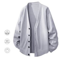 Animal Game Men's V Neck Cardigan Sweaters Casual Button Men's Cold Blouse Knitwear Outdoor Knit Long Cardigan Men Streetwear