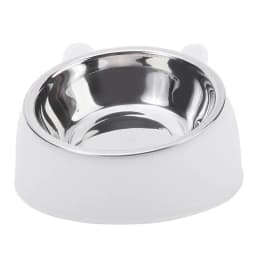 Trendy Stainless Steel Cat Dog Double Bowl 15 Degree Inclined Anti Neck Strain Pet Feeder Slant Mouth Best Selling Pet Supplies