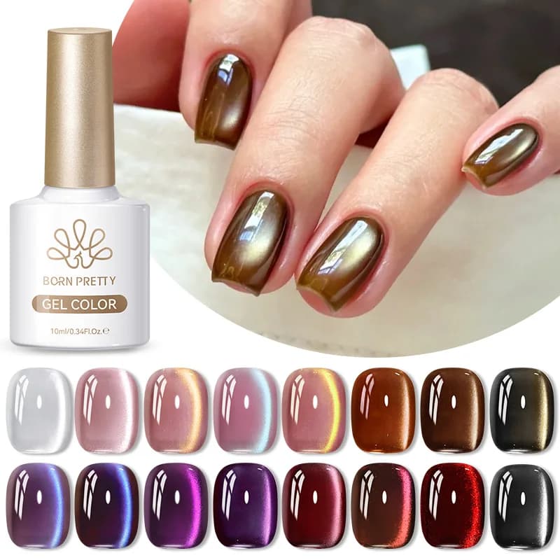 BORN PRETTY 10ml Brown Purple Black Red Cat Magnetic Gel Polish Manicure Soak Off UV Gel Nail Art Varnish Autunm Winter Nails