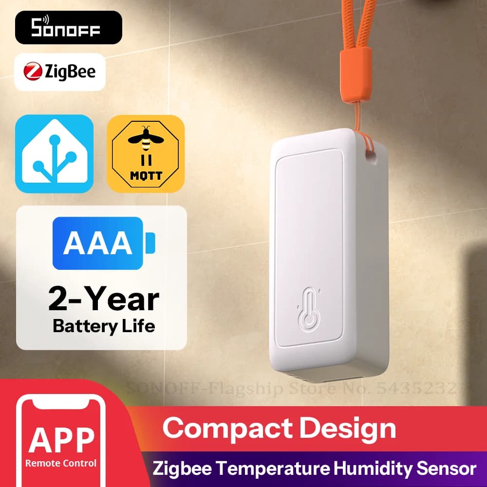 SONOFF SNZB-02B AirGuard TH Lite Zigbee Temperature Humidity Sensor,High-Accuracy Sensing, 6-Month Data Log,Long Battery Life