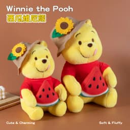 Watermelon Holding Winnie Bear Plush Toy Kawaii Cartoon Bear Stuffed Pillow Home Decoration  Pillow Sofa Cushion Birthday Gift