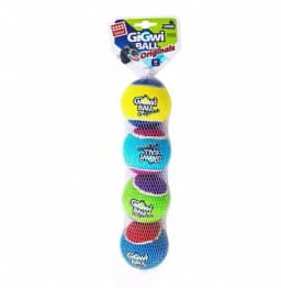 OUZEY 4Pcs/Set Pets Dog Squeaky Tennis Ball Toys Bite Resistant High Bounce Sound Rubber Ball for Small Medium Dogs Training Toy