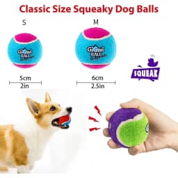 OUZEY 4Pcs/Set Pets Dog Squeaky Tennis Ball Toys Bite Resistant High Bounce Sound Rubber Ball for Small Medium Dogs Training Toy