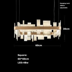 Shards Of Life Vintage Marble Collection LED Dimmable Chandelier Lighting Lustre Suspension Luminaire Lampen For Living Room