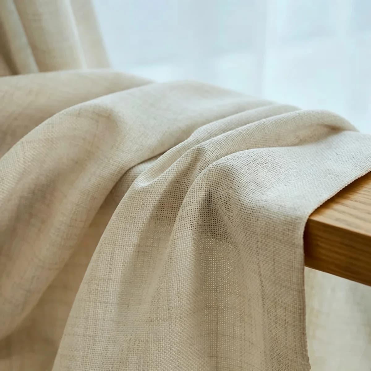 4 Colors Modern Beige Linen Like Opaque Thick Tulle Living Room Flax Sheer Curtains for Bedroom Voile Window S Folds Drapes