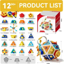 Baby Busy Board Activity Cube Toys Montessori Sensory Toys Toddler Fine Motor Early Educational Toy Travel Fidget Toys Gifts