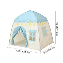 [Outdoor Recreation] Children's Party Game Tent, Blue Playhouse Toy with Yellow Star Design, Princess Girls' Fairy Tale Toy Castle, Beach Tent, Holiday Gift for Boys and Girls, Christmas Gift, Accessories Not Included