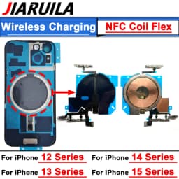 Wireless Charging NFC Chip Coil With Sticker & Power Button & Volume Button Flex Cable For iPhone 15 14 Plus 13 Mini 12 Pro Max