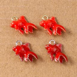 5pcs Cute Enamel Fish Charms Goldfish Pendants for Necklace Earrings Bracelet DIY Jewelry Making Accessories Supplies
