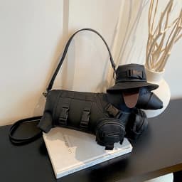 2026 Novelty 3D Dachshund Shaped Bag for Women with Mini Hat Buckle Design Cartoon Crossbody Streetwear Fashion Shoulder Purse