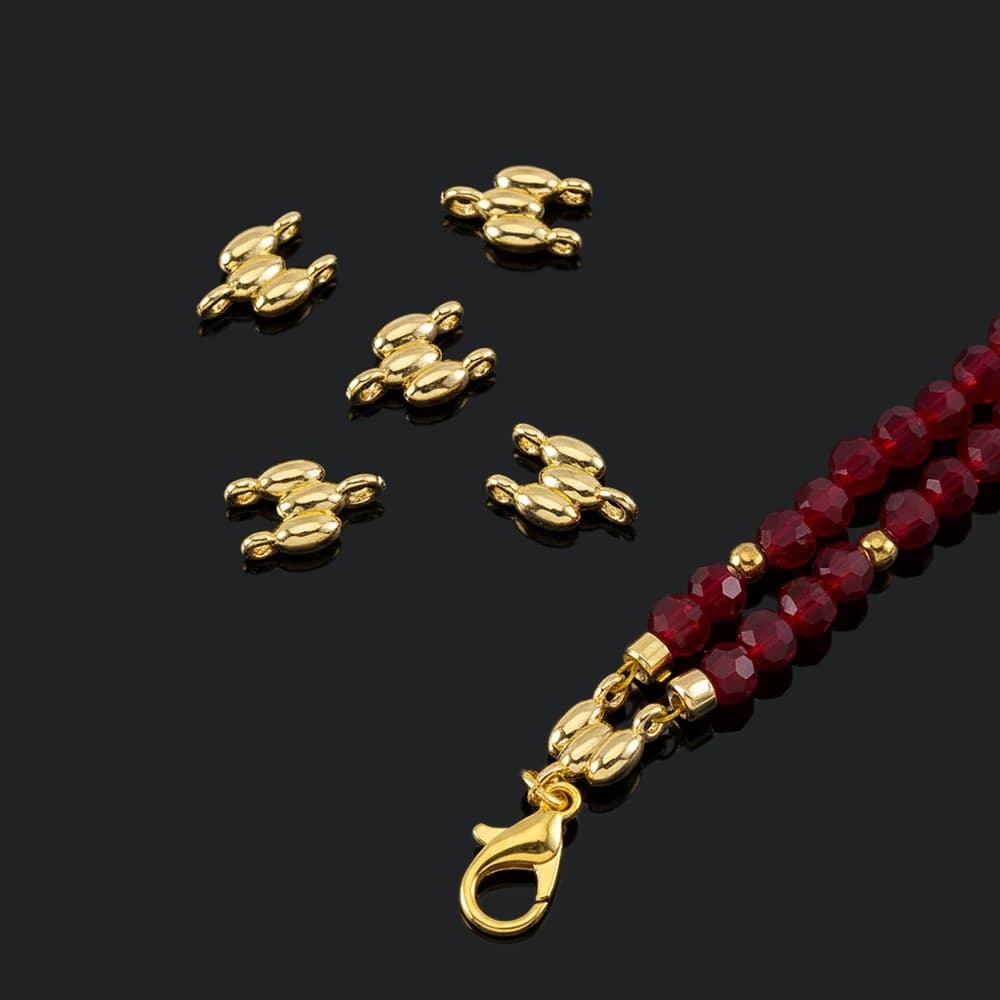 18K Gold Plated 2-row Connectors Brass Connectors For Jewelry Making For Bracelets Accessories DIY Necklaces Findings Wholesale