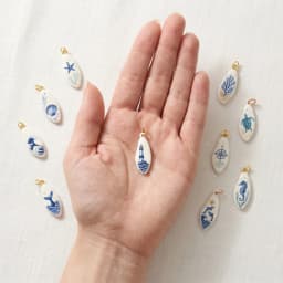 1pc New Ocean Jewelry Turtles Seahorses Drop Charms 18K Gold Plated Blue Double-sided Enamel Printed Brass Pendant DIY Jewelry