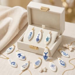 1pc New Ocean Jewelry Turtles Seahorses Drop Charms 18K Gold Plated Blue Double-sided Enamel Printed Brass Pendant DIY Jewelry