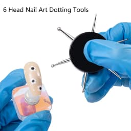 ❉~1PC 6 Head Nail Art Dotting Tools Disc Nail Drill Point Nail Tools Dot Painting Tools Nail Point Drill Pen