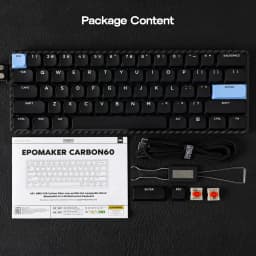 EPOMAKER Carbon60 60% QMK/VIA ANSI VIA Wired/Bluetooth 5.0/2.4GHz Wireless Portable Mechanical Keyboard Carbon Fiber Case