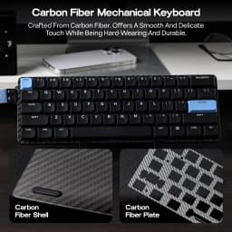 EPOMAKER Carbon60 60% QMK/VIA ANSI VIA Wired/Bluetooth 5.0/2.4GHz Wireless Portable Mechanical Keyboard Carbon Fiber Case