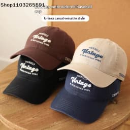 1Pcs For Women Men Summer Streetwear Trucker Hat 3D Letter Design Baseball Cap Vintage Brown Duck Tongue Hat
