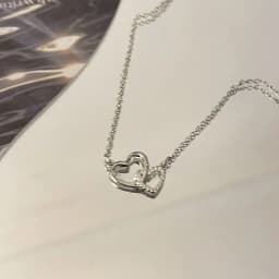 New Fashion Simple Silver Color Love Heart Pendant Necklace Charm Chain Collares Necklace for Women Party Jewelry Daily Wear