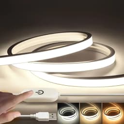 1M/2M/3M/4M/5M 1-Roll Dimmable Cob Neon Light, Low Voltage 5V USB Powered, Touch Sensor Switch, Touch Switch with Adjustable Light Brightness, White Light/Warm Light/Neutral Light, for Space-Themed Decor, Cabinet Tv Ceiling Lighting, Live Streaming Fill Light, Mirror Fill Light, Etc