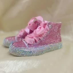 Dollbling Shinny Sparkly Crystal Rhinestone Red Christmas Canvas Shoes Wedding Bridal Flower Girl First Communion Sneakers
