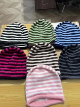 Hot Sale Fashion Woman Slouchy Beanie Casual Stripe Design Y2K Winter Hats For Female