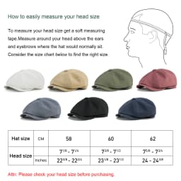BOTVELA Men's Newsboy Gatsby Hat 100% Cotton Vintage Flat Ivy Driving Cabbie Cap
