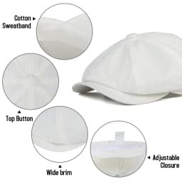 BOTVELA Men's Newsboy Gatsby Hat 100% Cotton Vintage Flat Ivy Driving Cabbie Cap